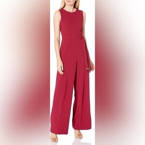 Tommy Hilfiger‎ cranberry burgundy wide leg jumpsuit